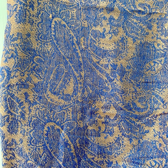 100% Pashmina Scarf 😍 Tassel Wide Long Purple Royal Blue Rose Gold Paisley Print - Picture 5 of 5